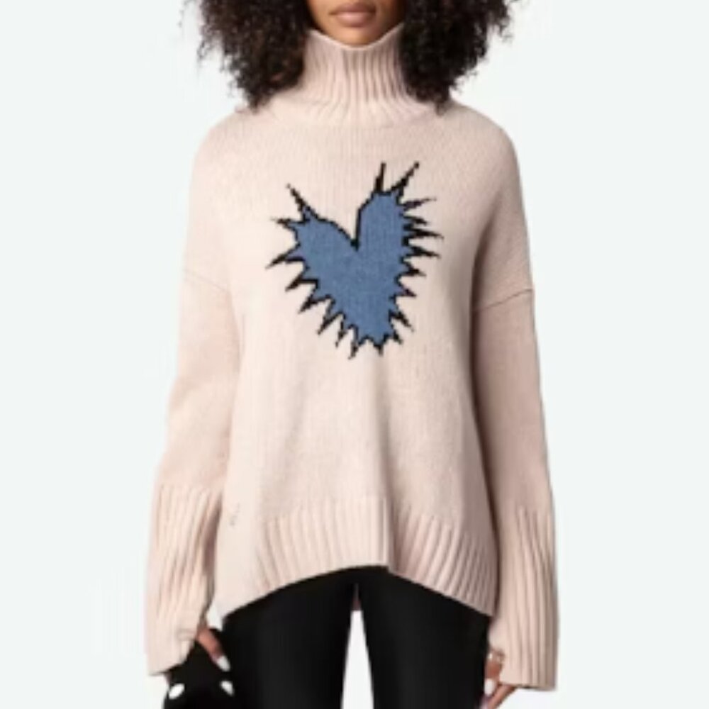 Zadig & Voltaire Alma Spiked Heart Sweater - Picture 3 of 5